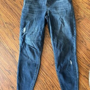 SPANX Blue Skinny Jeans with High-Rise Waist